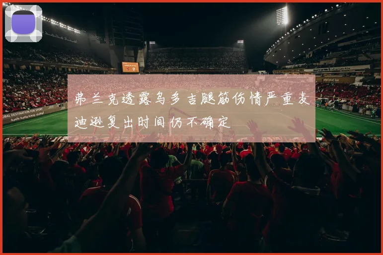弗兰克透露乌多吉腿筋伤情严重麦迪逊复出时间仍不确定